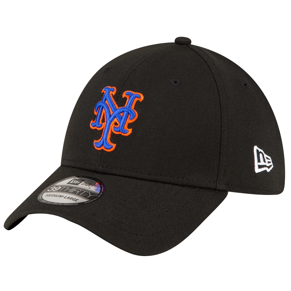 Men's New Era  Black York Mets Alternate Team Classic 39THIRTY Flex Hat