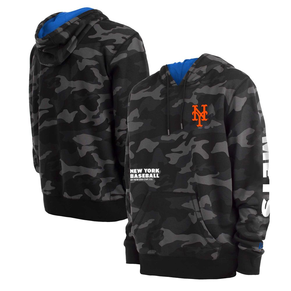 Men's New Era Black York Mets Camo Pullover Hoodie