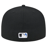 Casquette ajustée 59FIFTY à carreaux New Era pour hommes, noire, York Mets