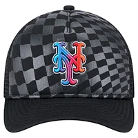 Men's New Era Black New York Mets Gradient 9FORTY A-Frame M-Crown Trucker Adjustable Hat