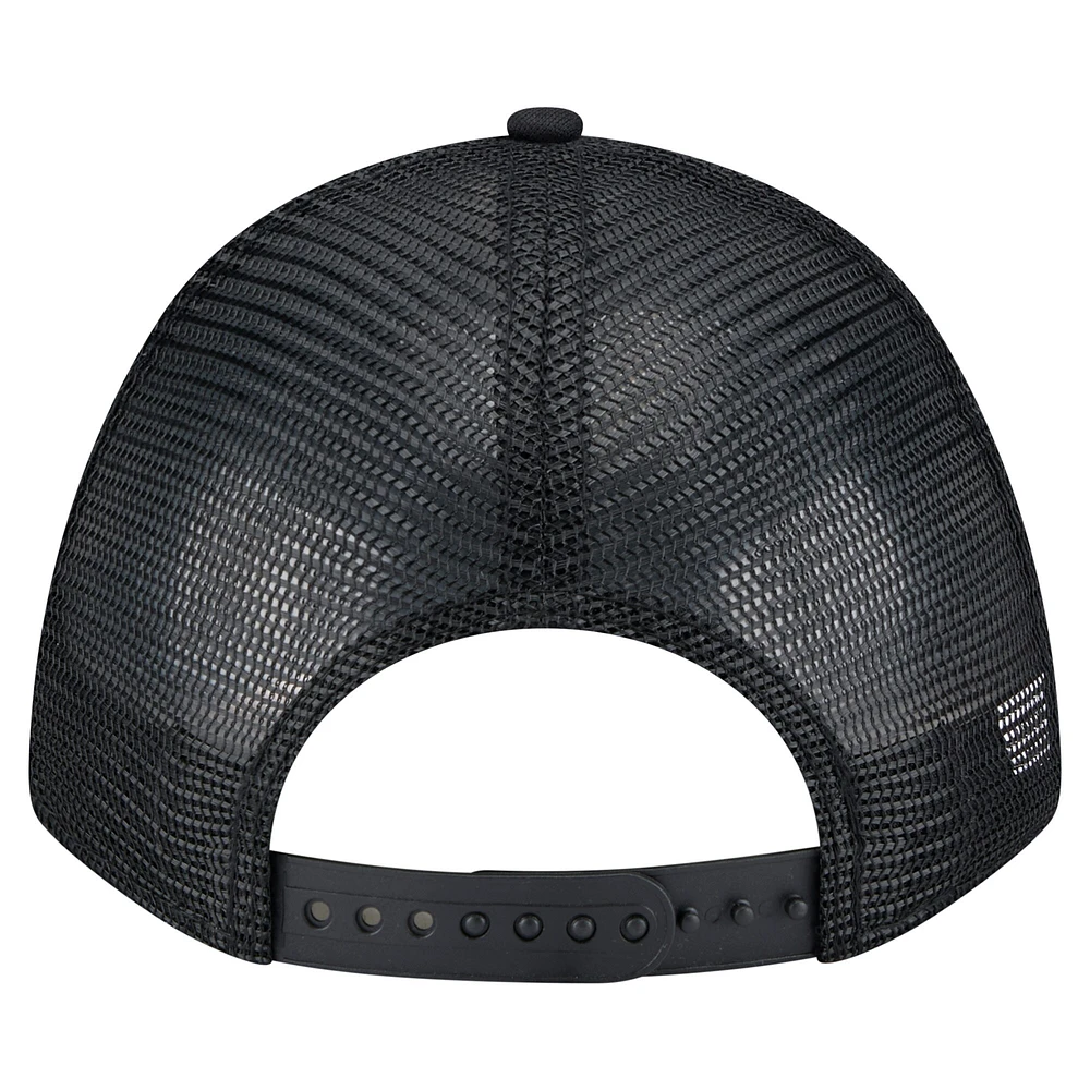 Men's New Era Black New York Mets Gradient 9FORTY A-Frame M-Crown Trucker Adjustable Hat