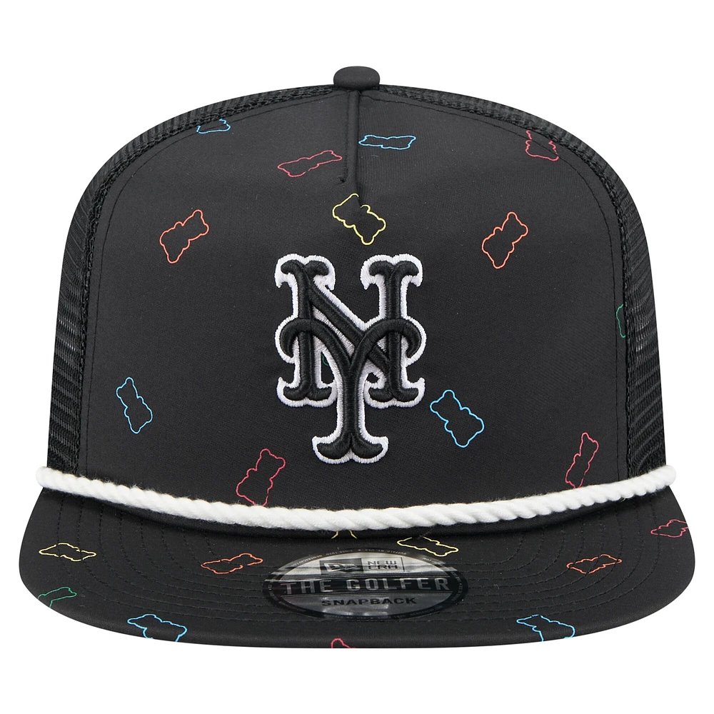 Men's New Era  Black New York Mets Gummy Golfer Trucker Adjustable Hat
