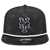 Men's New Era  Black New York Mets Gummy Golfer Trucker Adjustable Hat