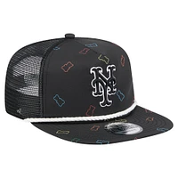 Men's New Era  Black New York Mets Gummy Golfer Trucker Adjustable Hat