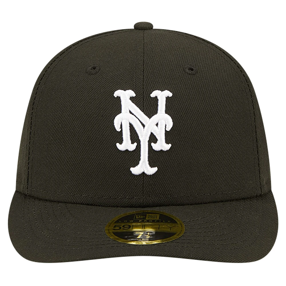 Men's New Era Black York Mets Low Profile 59FIFTY Fitted Hat