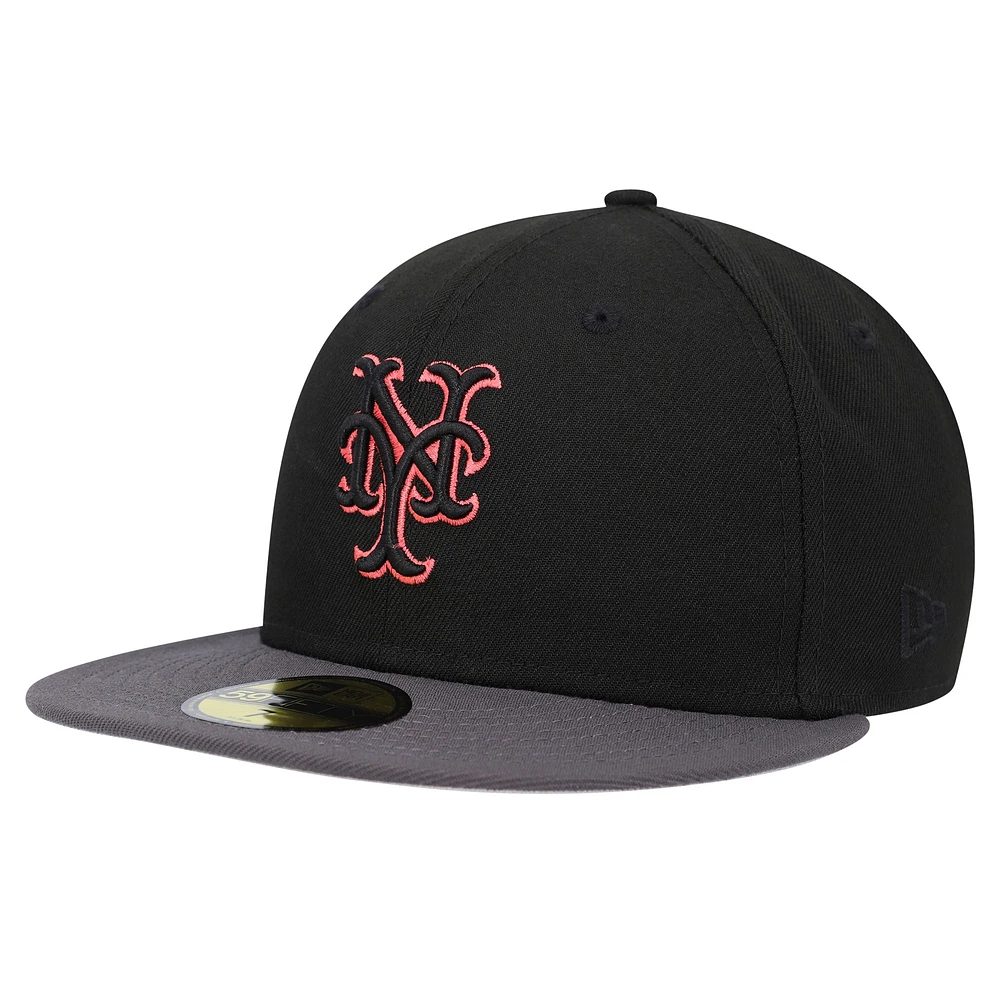 Men's New Era Black York Mets MLB x Staple Collection 59FIFTY Fitted Hat