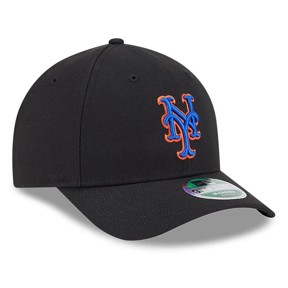 Casquette ajustable New Era noire New York Mets Player Replica 9FORTY pour homme