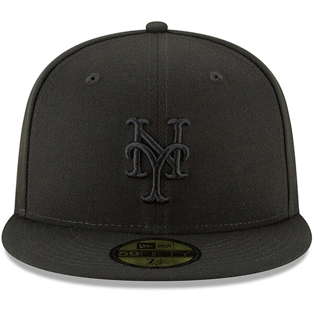 Casquette ajustée 59FIFTY Basic Logo des Mets de New York Era noire pour homme