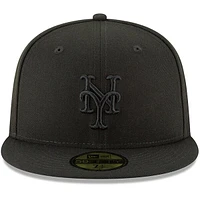 Casquette ajustée 59FIFTY Basic Logo des Mets de New York Era noire pour homme