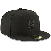 Casquette ajustée 59FIFTY Basic Logo des Mets de New York Era noire pour homme