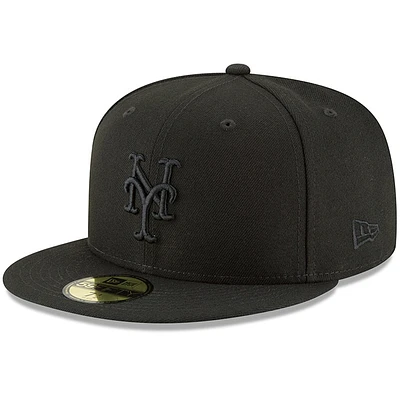 Casquette ajustée 59FIFTY Basic Logo des Mets de New York Era noire pour homme