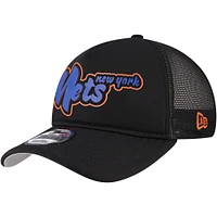 Casquette ajustable New Era New York Mets Retro Bold A-Frame Trucker 9FORTY noire pour homme