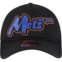 Casquette ajustable New Era New York Mets Retro Bold A-Frame Trucker 9FORTY noire pour homme