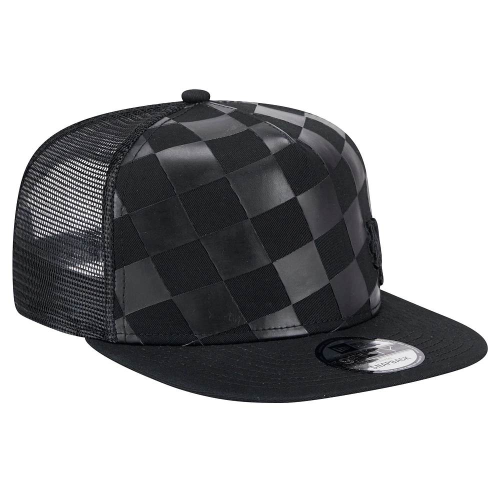 Men's New Era Black New York Mets Score Check 9FIFTY A-Frame Trucker Snapback Hat