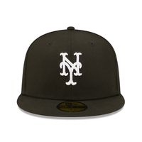 Men's New Era Black York Mets Team Logo 59FIFTY Fitted Hat