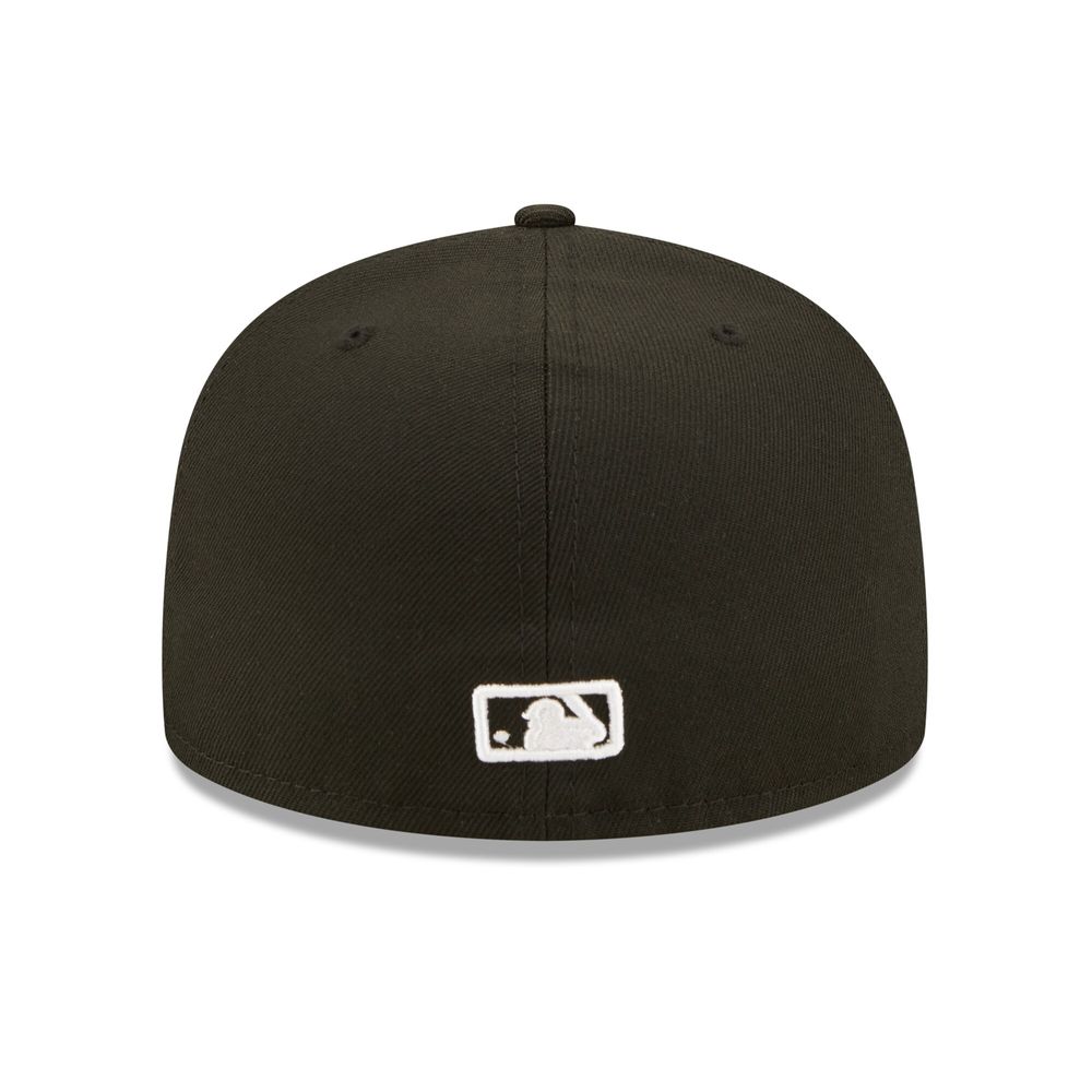 Men's New Era Black York Mets Team Logo 59FIFTY Fitted Hat