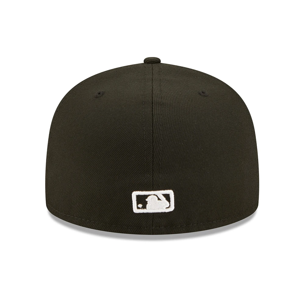 Men's New Era Black York Mets Team Logo 59FIFTY Fitted Hat