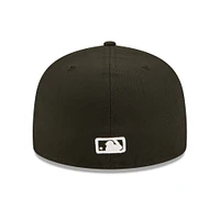 Men's New Era Black York Mets Team Logo 59FIFTY Fitted Hat