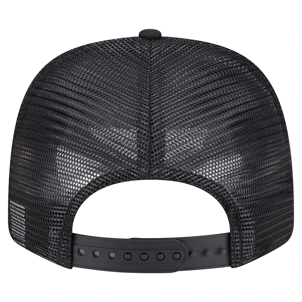 Casquette extensible New Era noire New York Mets 9SEVENTY pour homme avec drapeau ton sur ton