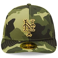 Men's New Era Camo York Mets 2022 Armed Forces Day On-Field Low Profile 59FIFTY