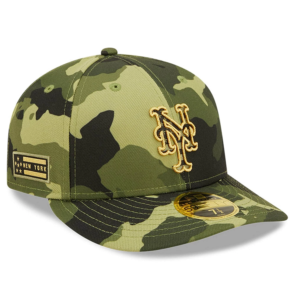 Men's New Era Camo York Mets 2022 Armed Forces Day On-Field Low Profile 59FIFTY