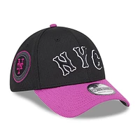 Men's New Era Charcoal/Purple York Mets City Connect Batting Practice 39THIRTY Flex Hat