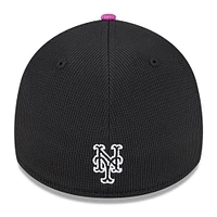 Men's New Era Charcoal/Purple York Mets City Connect Batting Practice 39THIRTY Flex Hat