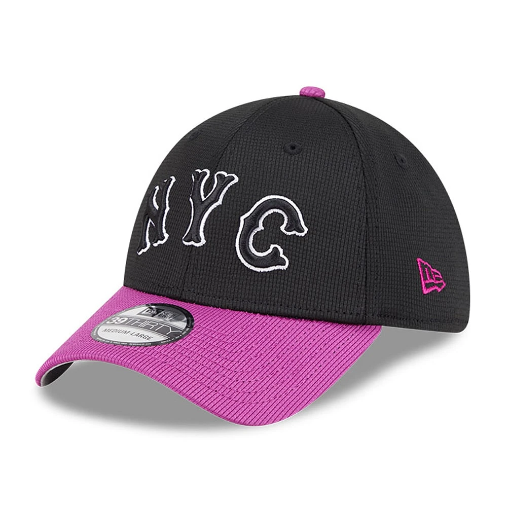 Men's New Era Charcoal/Purple York Mets City Connect Batting Practice 39THIRTY Flex Hat
