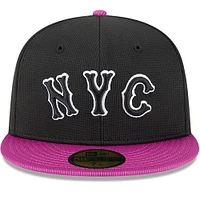 Men's New Era Charcoal/Purple York Mets City Connect Batting Practice 59FIFTY Fitted Hat