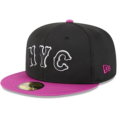 Men's New Era Charcoal/Purple York Mets City Connect Batting Practice 59FIFTY Fitted Hat