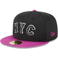 Men's New Era Charcoal/Purple York Mets City Connect Batting Practice 59FIFTY Fitted Hat