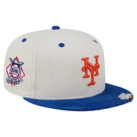 Men's New Era Cream/Royal York Mets Two-Tone Corduroy 59FIFTY Fitted Hat