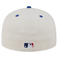 Men's New Era Cream/Royal York Mets Two-Tone Corduroy 59FIFTY Fitted Hat
