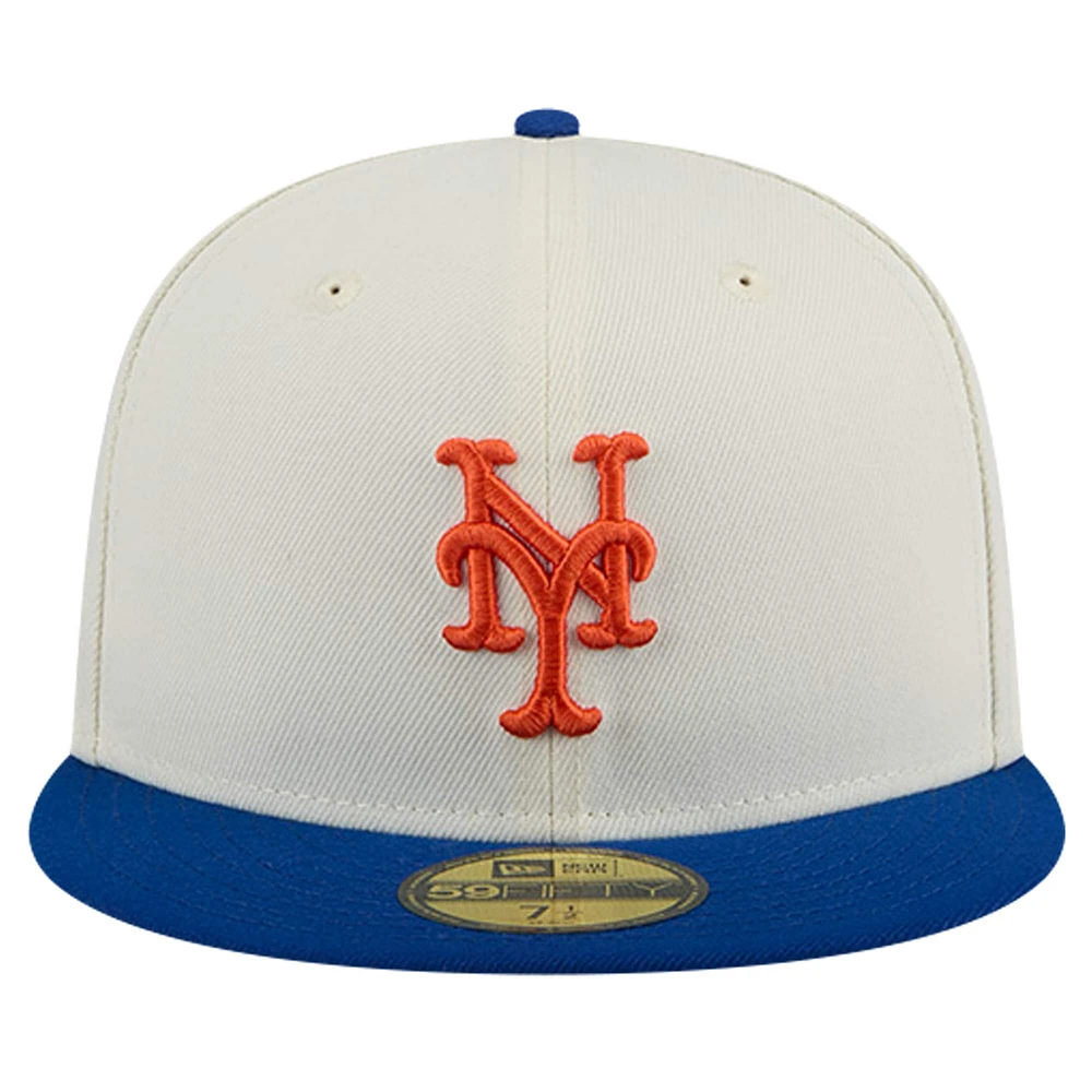 Men's New Era Cream York Mets Chrome 59FIFTY Fitted Hat