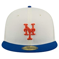 Men's New Era Cream York Mets Chrome 59FIFTY Fitted Hat