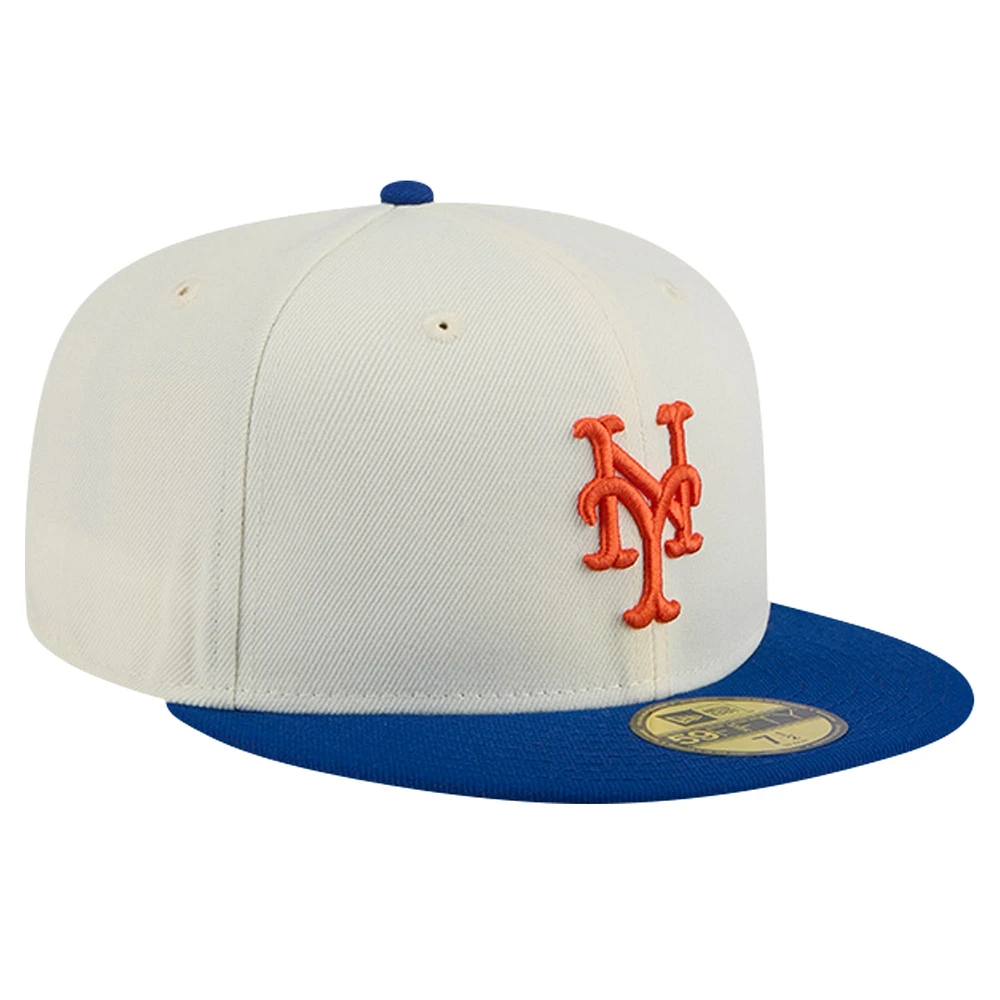 Men's New Era Cream York Mets Chrome 59FIFTY Fitted Hat