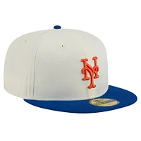 Men's New Era Cream York Mets Chrome 59FIFTY Fitted Hat