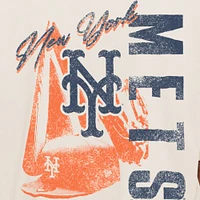 T-shirt surdimensionné à imprimé vieilli New York Mets Cooperstown collection pour homme de la Era Cream