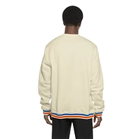 Men's New Era Cream York Mets Throwback Pullover Sweatshirt