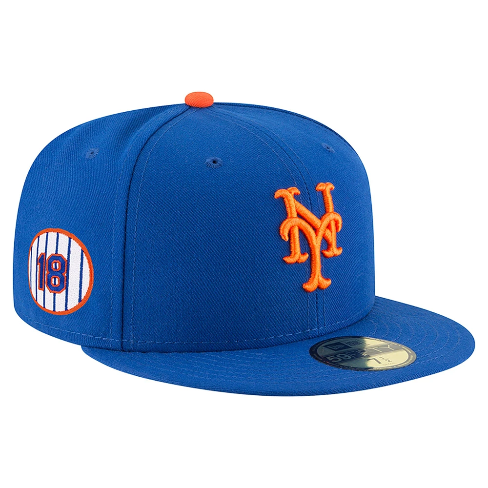 Men's New Era Darryl Strawberry Royal York Mets Jersey Retirement 59FIFTY Fitted Hat