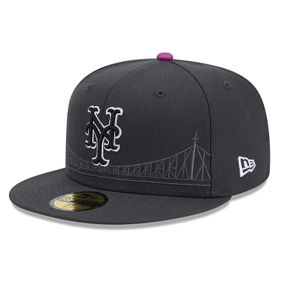 Men's New Era Graphite York Mets 2024 City Connect 59FIFTY Fitted Hat