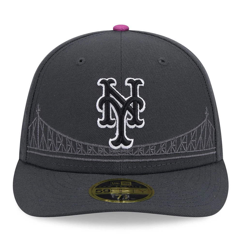 Casquette ajustée 59FIFTY New Era Graphite York Mets 2024 City Connect Low Profile pour homme