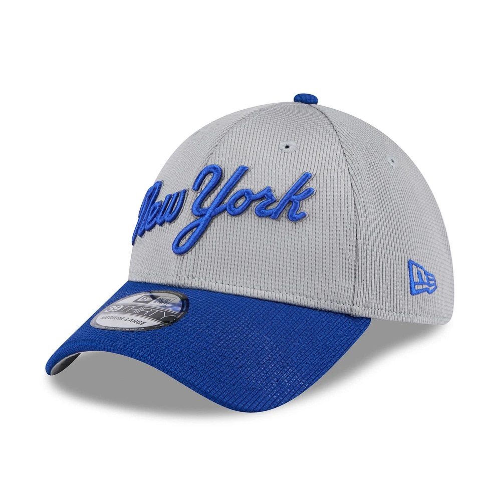 Men's New Era  Gray/Royal York Mets 2025 Batting Practice 39THIRTY Flex Hat