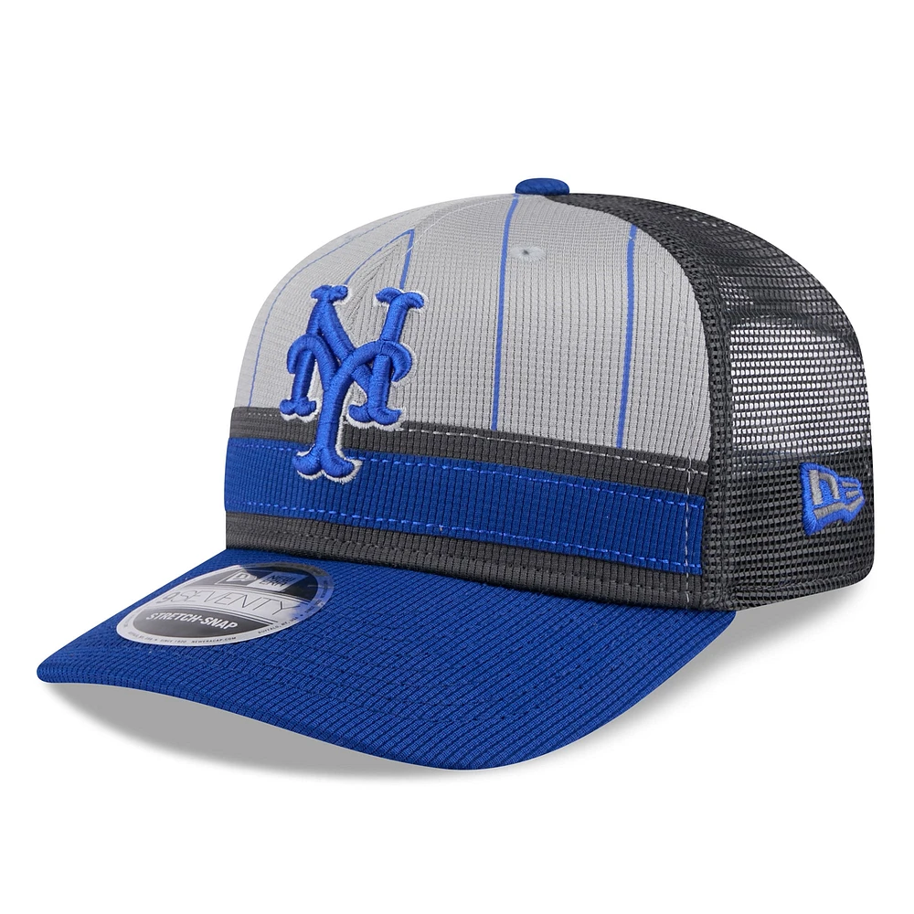 Men's New Era /Royal New York Mets 2025 Batting Practice 9SEVENTY Stretch-Snap Trucker Hat