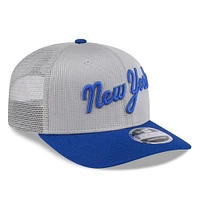 Casquette de camionneur extensible à boutons-pression New Era 9SEVENTY pour homme, gris/bleu royal, New York Mets 2025