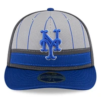 Men's New Era  Gray/Royal York Mets 2025 Batting Practice Low Profile 59FIFTY Fitted Hat