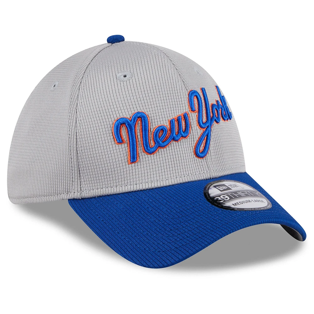 Casquette flexible New Era York Mets 2024 Batting Practice 39THIRTY pour hommes