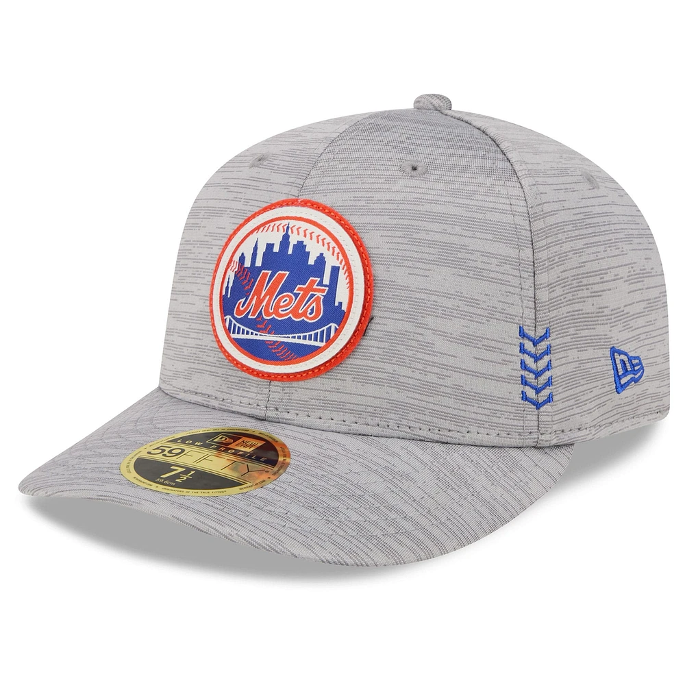 Casquette ajustée 59FIFTY New Era pour hommes, gris, York Mets 2024 Clubhouse Low Profile