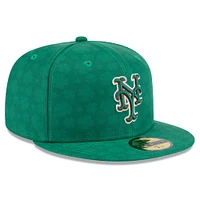 Casquette ajustée 59FIFTY New Era Kelly Green pour homme des Mets de York la Saint-Patrick