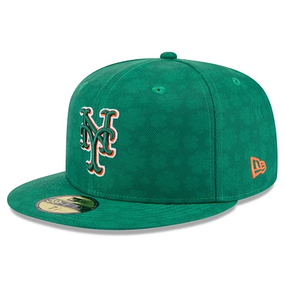Casquette ajustée 59FIFTY New Era Kelly Green pour homme des Mets de York la Saint-Patrick